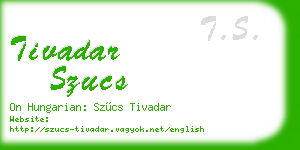 tivadar szucs business card